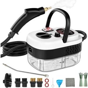 Steam Cleaner, Portable Pressurized Steamer for Cleaning with 14pcs Accessories, 6-Level Adjustable,15s Heat-Up, Handheld Steam Cleaner for Home, Tile, Dirt, Grout, Grease, Car Detailing (03-White)