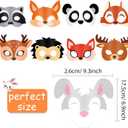 Blulu 12 Piece Kids Animal Masks Forest Friends Animals Cartoon Masks Jungle Woodland Animals Theme Costume Party for Animal Birthday Party Halloween Masks Dress-Up Party Favors Decoration Supplies