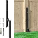 3.42 FT Fence Post Repair Kit, Heavy Duty Steel Fence Post Anchor Ground Spike for Repair Tilted, Broken Wood Fence Post (Black - Set 1)