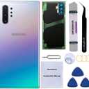 Rear Back Glass Replacement for Samsung Galaxy Note 10 Plus with Reparing Toolkit and Pre-Installed A-dhesive (Aura Glow)