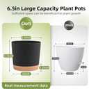 QCQHDU 6.5 inch Plant Pot, 2 Pack Planters for Indoor Plants with Drainage Holes & Saucer, Outdoor Flower Pots Home Garden Modern Decor