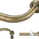 Antique Bronze Curtain Rod - 28-56" with 1" Diameter Discs, Adjustable Room Darkening Curtain Rod with Aluminum Finials and Brackets, Wrap Around Design