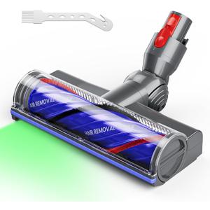 Upgrade Anti-Tangle Vacuum Cleaner Head Replacement Parts Compatible with Dyson V8 V11 V15 V10 V7, LED Light Quick Release Motorhead Brush Accessory Suitable for Most Carpet and Hardwood Floor