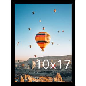 10x17 Picture Frame Black for Poster Photo Picture, Horizontal and Vertical Formats for Wall Hanging, 10 x 17 Wall Gallery Poster Photo Frame for 10 by 17 Photos Posters, Black
