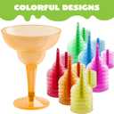 JOYIN 36 Packs Plastic Margarita Glasses Cups 12 oz Disposable Cinco De Mayo Fiesta Party Decoration for Fun Taco Party Supplies, Neon Cocktail Cups, Mexican Theme for Carnivals