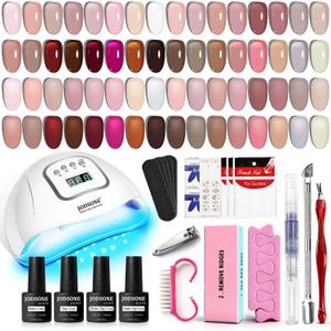 JODSONE 36Pcs Jelly Gel Nail Polish Kit with 4 Functional Gel for All Seasons