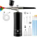 Airbrush Kit with Compressor, Bornbyme Airbrush for Nails Paint Sprayer DIY Air Brush Spray Gun for Painting, Ombre Nails, Makeup, Cake Baking, Barber and Tattoo, Black