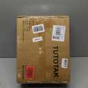 TUTOTAK Bar Cart, Home Bar Serving Cart with 3-Tier Mirrored Shelf, Mobile Kitchen Shelf, Rolling Beverage Cart, White BC01BW034