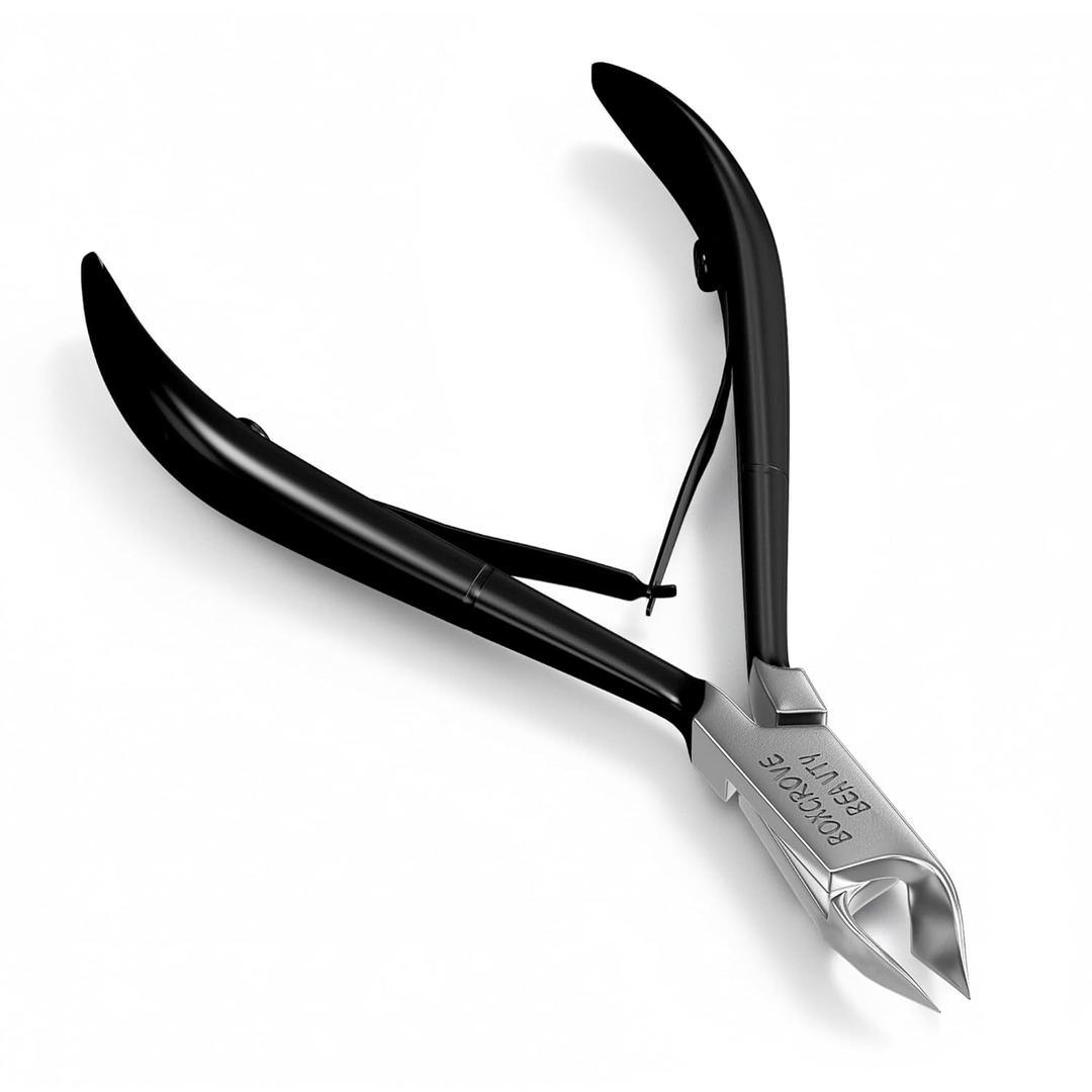 Professional Cuticle Cutter Stainless Steel Cuticle Nippers with Sharp Blades and Double Spring Cuticle Clippers - Nail Cuticle Trimmer Tool for Manicure & Pedicure Beauty at Home/Spa/Saloon (Black Pack 1)