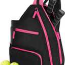 AEROBIX Pickleball Bag for Women & Men, Pickle Ball Backpack - Upgraded Zippers, Large Capacity, Padded Paddle Pocket, Adjustable Sling Bag (No Accessories)