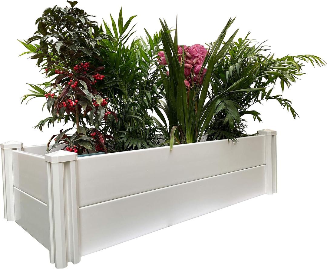 4' x 2' Vinyl Raised Garden Bed Screwless Planter Box for Gardening, Whelping Pen and More