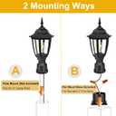 FUDESY Outdoor Post Lights, Electric Exterior Lamp Post Light Fixture with Pier Mount Base, LED Bulb Included, Anti Corrosion Black Plastic Materials, Pole Lanterns for Garden, Patio, Pathway