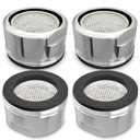 4Pcs Bathroom Faucet Aerator Replacement Set 15/16" 24mm, 2.2 GPM - Leak-Proof & Water-Saving Faucet Aerators, Rust-Resistant Bathroom Sink Aerator Replacement - Kitchen Sink Aerators, Male Connector