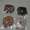 4 Pack Mulberry Silk Scrunchies, Brown Silk Hair Ties for Hair Sleep No Damag Satin Scrunchies Gifts for Mom Wife