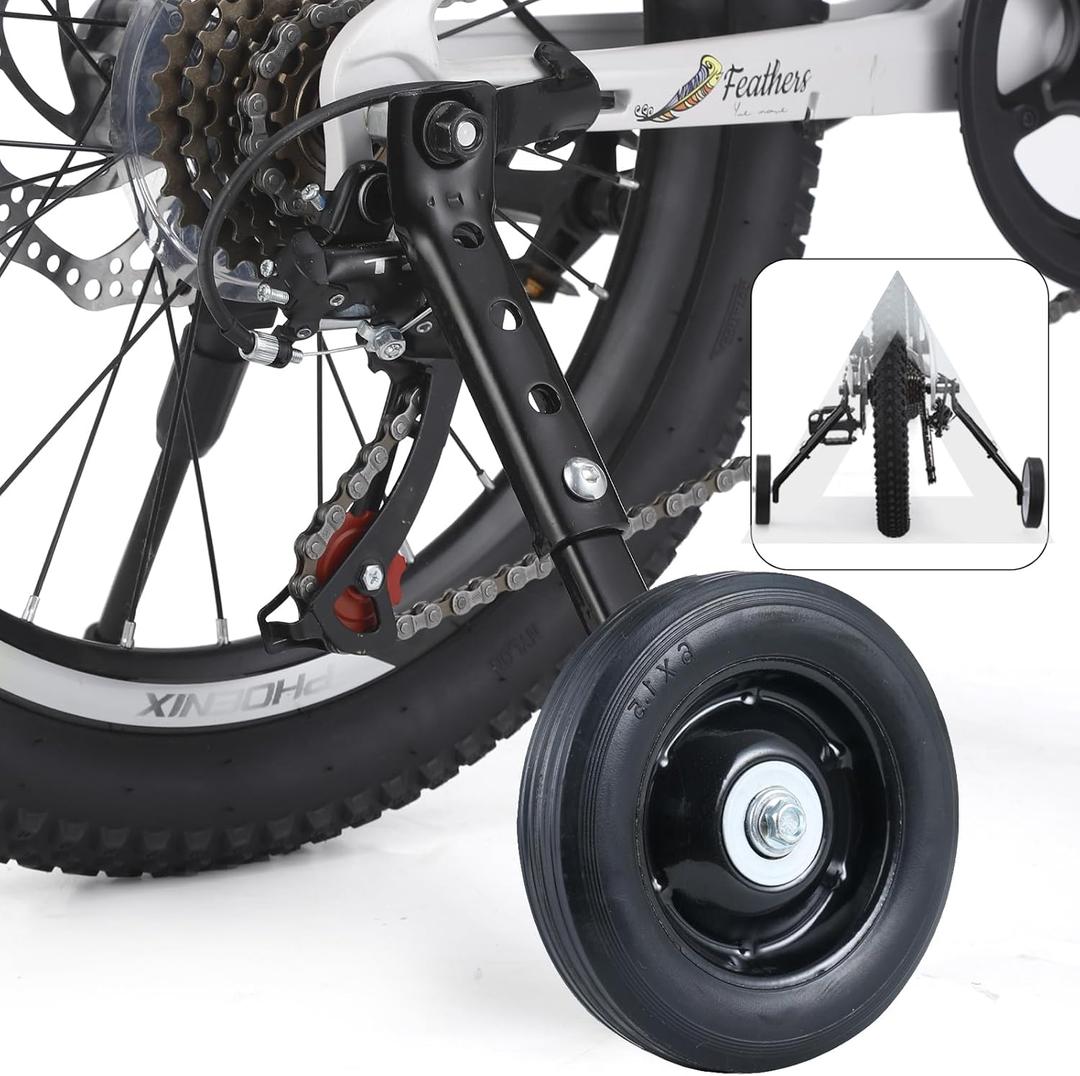 Training Wheels for 24 inch Bike, Compatible for Multi-speed Bike of 20 22 24 Inch, Heavy Duty Training Wheels, Pair of 1 (Black)