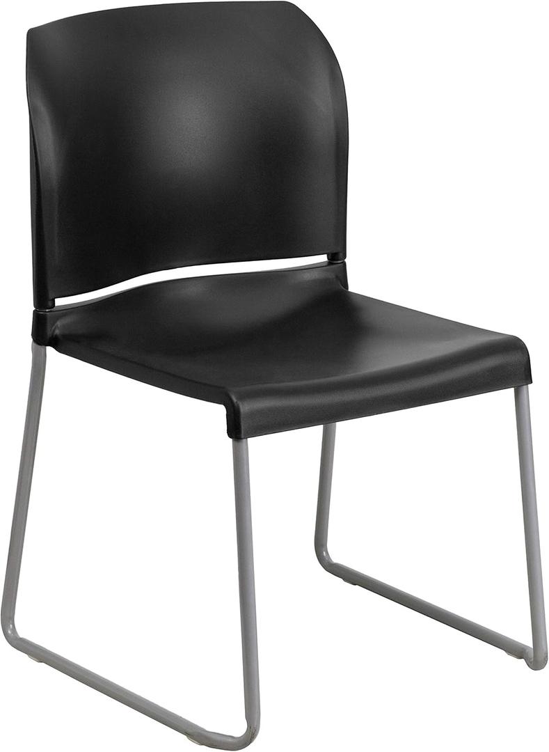 Flash Furniture Hercules Series Contoured Stacking Chairs for Waiting Rooms and Offices, Ergonomic Lobby Chairs with Curved Back, Set of 5, Black Flash Furniture Hercules Series Contoured Stacking Chairs for Waiting Rooms and Offices, Ergonomic Lobby Chairs with Curved Back, Set of 5, Black