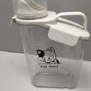 Brabtod Pet Food Storage Container Airtight Cat Food Container with Measuring Cup and Pour Spout Portable Pet Food Dispenser for Cat Transparent Leakproof Cat Food Container for Travel 2-3 Lbs