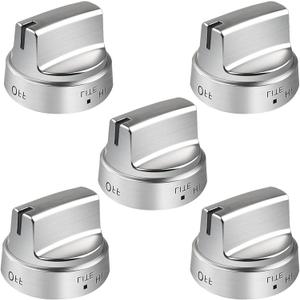 WB03X24818 Stainless Steel Knob Replacement for GE Gas Range, Fit GE Stove Knobs WB03X24818 4363588 AP5989029 PS11729081, Gas Stove Knobs Replace LDG3016ST JGB645EEK1ES JGB660EEJ1ES, 5 Pack