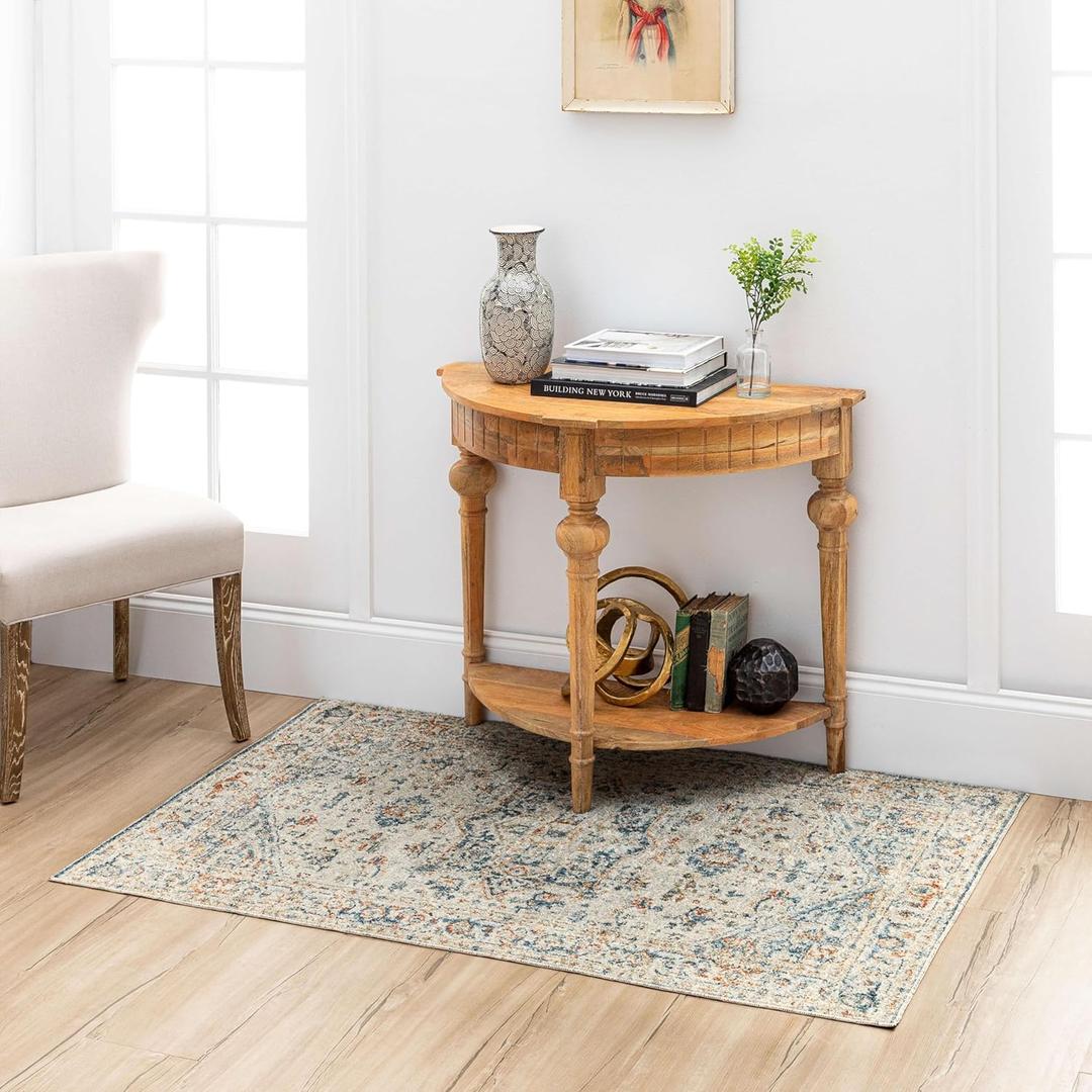 Mohawk Home Daphne Floral Ornamental Cream 2' 11" x 5' Area Rug Perfect for Living Room, Dining Room, Office