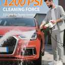 Cordless Portable Washer, 1200 PSI Battery Operated Washer with Brushless Motor, Battery, 23FT Elastic Hose, 3 Level Adjustable; Handheld Washer for Car, Home, Patio, Driveway (Glacier White)