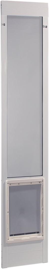 Ideal Pet Products Aluminum Pet Patio Door, Adjustable Height 77-5/8" to 80-3/8", 15" x 20" Flap Size, White