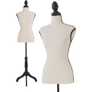 FDW | Female Mannequin Torso | Cream | Height Adjustable Dress Form, 59-67 Inches