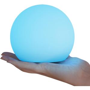 FUYO Smart Table Lamp, 8-inch Rechargeable LED Globe Orb Light with App/Remote Control, IPX6 Water-Resistant, 16 Colors & 4 Modes, Sphere Night Light for Home Bedroom Pool Garden Decor