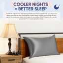 Blissy Silk Pillowcase - 100% Pure Mulberry Silk - 22 Momme 6A High-Grade Fibers - Silk Pillow Cover for Hair & Skin - Regular, Queen & King (Gray, Standard)