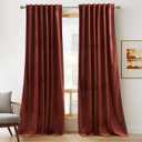 Rust Red Velvet Curtains for Living Room Bedroom 84 Inch Long Thermal Insulated Room Darkening Drapes, Soft Luxury Light Blocking Window Panels, Rod Pocket 1 Panel, Elegant Home Decor Drapes