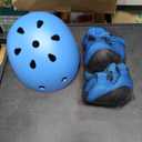 Toddler Kids Blue Bike Helmet Set - Adjustable Cycling Helmet with Knee, Elbow Pads & Wrist Guards Sport Protective Gear Little Kid Medium