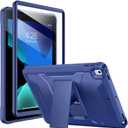 Soke Case for iPad 6th/5th Generation 9.7 Inch 2018/2017,with Built-in Screen Protector and Kickstand, Rugged Full-Body Heavy Duty Protective Cover for Apple iPad Air 2 /Pro 9.7 - Navy