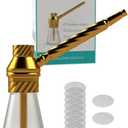 AGFYLIFE Portable Hookah Set for Travel - Premium Handheld Glass Hookah, Aluminum Mini Hookah Real Metal Accessories, includes Screens,Small Hookah Shisha For a Single Smoker, Gold