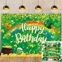 St.Patrick's Day Birthday Backdrop Banner Lucky Green Shamrock Lrish Rainbow Photography Background Spring St. Patrick's Day Birthday Party Decorations Kids Baby Shower Photo Booth (8x6FT)