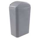 1-Pack 3.5 Gallon Plastic Trash Bin with Lid, Swing Lid Trash Can, Gray