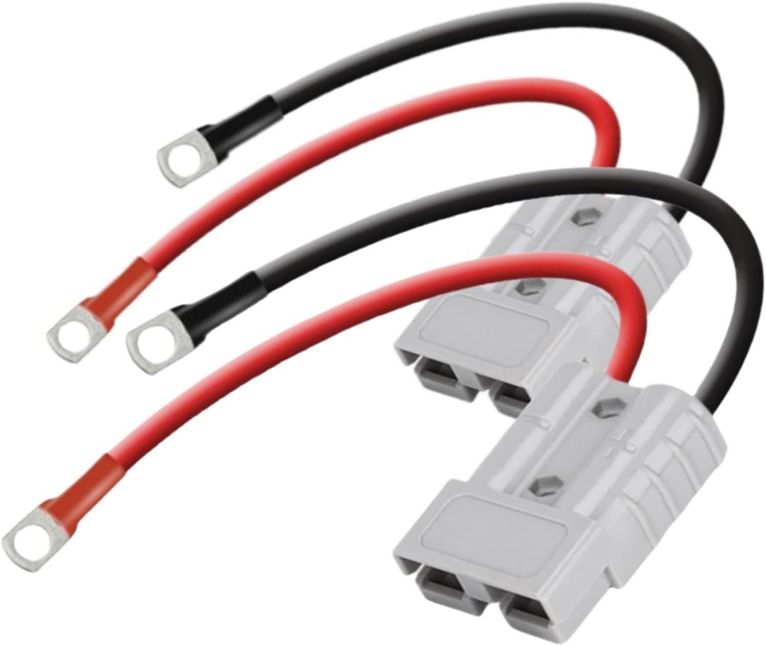 2PCS 8AWG 600V Battery Cable Connector Fit for Anderson-Plug Quick Connectors,50Amp SB50 Cables Terminals,30CM Battery Cables Waterproof Quick Connectors