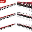 6-Piece Magnetic Socket Organizer Set with Magnetic Wrench and Screwdriver Holder, 1/2", 3/8", 1/4" Drive Tool Storage, 36-Slot for Screwdrivers and Wrenches (Tools Not Included) (Red)