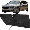 Proadsy Windshield Sun Shade Umbrella for Acura Integra 2023-2025 2026 Foldable Car Umbrella Sunshade with Soft TPU Handle Spring Structure Crystal Cooling Material Protect Car from Rays & Heat