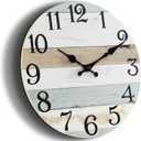 12 Inch Wall Clock Rustic Wood Wall Clocks Battery Operated No Tick Clocks Decorative for Kitchen Living Room Bathroom Farmhouse