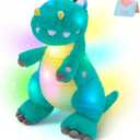 Houwsbaby 13'' Green LED Glowing Dinosaur T-Rex Light Up Stuffed Animal Night Light Plush Toy Hugging Soft Kawaii Gifts for Kids Boys Girls Decoration Holiday Birthday Present