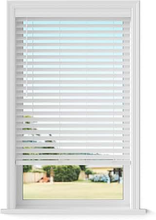 Lumino 2.5" Faux Wood Blinds, 51.5" W x 48" L White