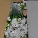 AmyHomie 20 Bundles Artificial Flowers for Outdoor Outside Spring Summer Decoration UV Resistant Faux Flowers No Fade Fake Plastic Plants Garden Porch Window Box Decorating (Pure White)