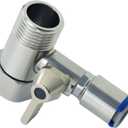 Stainless Steel Water Supply Adapter 1/2" x 1/2" x 3/8" Tee Stop Valve  ideal for RO (Reverse Osmosis) water filters, coffee brewers, ice makers, and PE water line splitters in refrigerator systems.