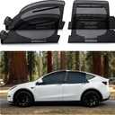 ZATOOTO Tesla Model Y Car Window Shade for Side Window 2020-2024 4Pack Car Window Screen for Camping Snug Fit Magnetic Sunshade for Model Y Removable Bug Proof Breathable Mesh UV Block for Family Trip