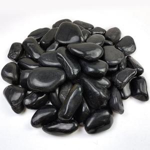 YISZM 40lbs Large River Rocks for Landscaping, 3-4" Black Pebbles for Garden Design, Hand-Picked Smooth Stones for Fish Tank, Flower Pots, Indoor Water Fountains, Pathways, Backyard