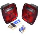 2PC Universal Combination Signal Tail Light Truck Lite Red/clear DOT HTL-T101