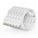 Cat 6 Ethernet Cable 1ft (6 Pack) (at a Cat5e Price but Higher Bandwidth) Flat Internet Network Cable - Cat6 Ethernet Patch Cable Short - White Cat6 Computer Cable with Snagless RJ45 Connectors