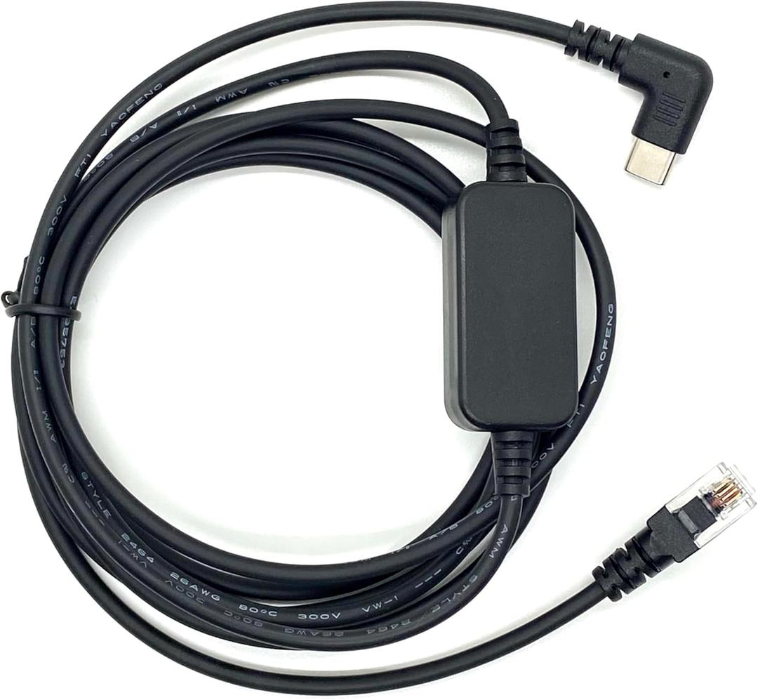 Uniden USB-C to RJ11 Power Cord for Radar Detectors Including R8w, R8, R7, R4w, R4, R3, DFR9, DFR8, DFR7 & Additional Models.