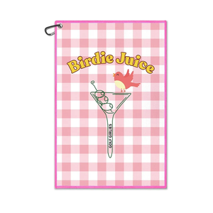 Birdie Juice Pink Golf Towel, Funny Birdie Golf Bag Towel with Clip, Golfing Accessories for Women, Sport Towels for Player, Golfing Gifts for Daughter Sister, Birthday Gifts for Golfer Friend