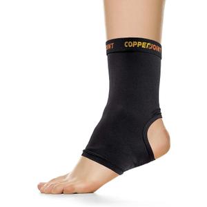 CopperJoint Athletic Foot Ankle Compression Sleeve  Pull On Copper Ankle Brace Women Support, Foot Sleeves, Breathable Elastic Braces Design for Basketball, Running, Sports - Single (Medium)