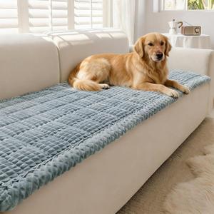 Couch Cover for Dogs Washable, Non Slip Couch Covers for 3 Cushion Sofa Pet Friendly, Fuzzy Pet Couch Cushion Covers for Dog,Thick,Soft for Sofa Protector (Blue Gray, 27.6" x 82.7"/70 x 210cm)